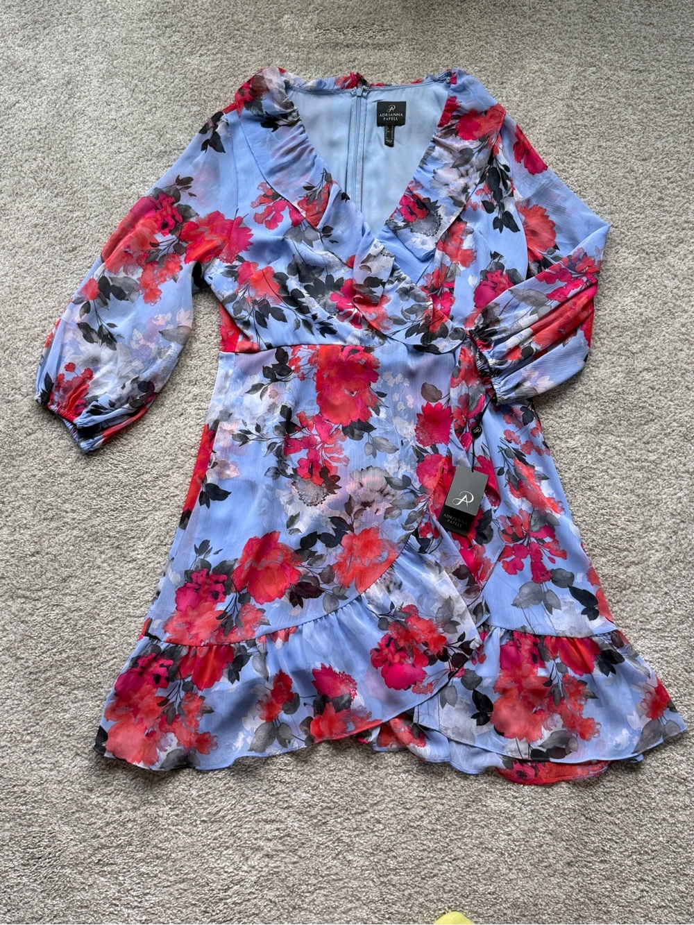 NWT Adrianna Papell Floral Wrap Dress sz 14